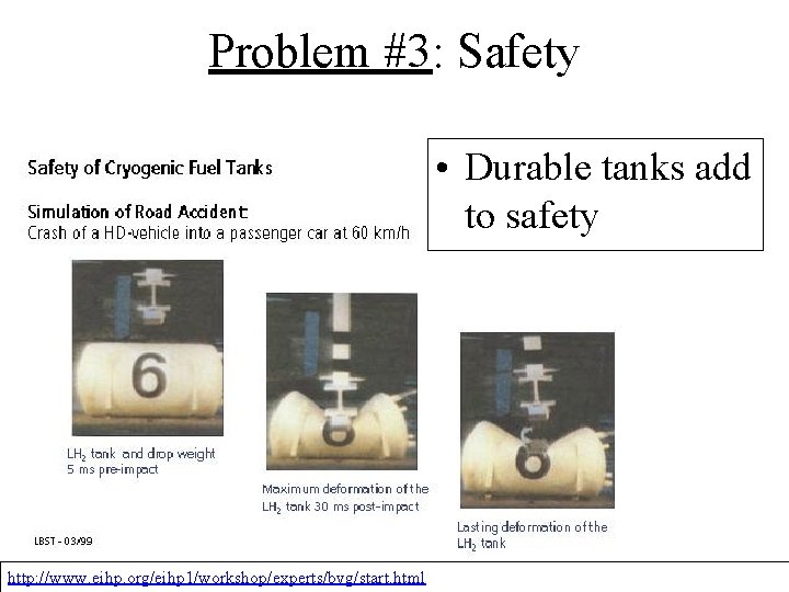 Problem #3: Safety • Durable tanks add to safety http: //www. eihp. org/eihp 1/workshop/experts/bvg/start.