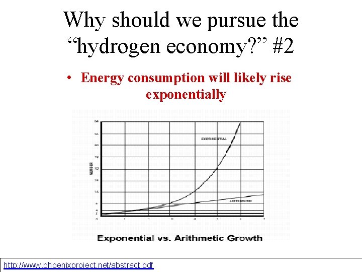 Why should we pursue the “hydrogen economy? ” #2 • Energy consumption will likely