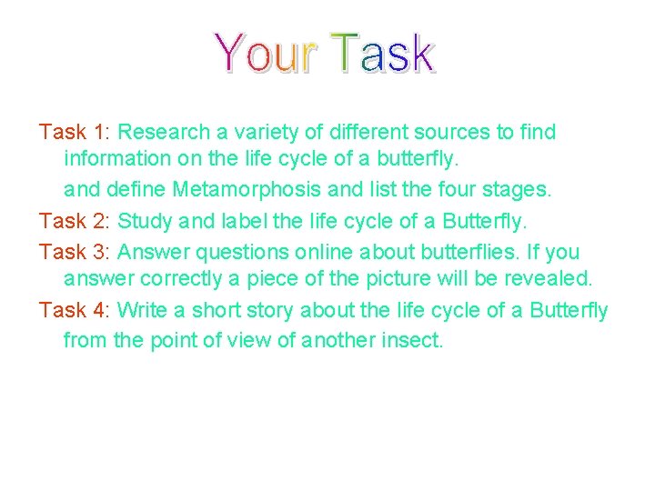 Task 1: Research a variety of different sources to find information on the life