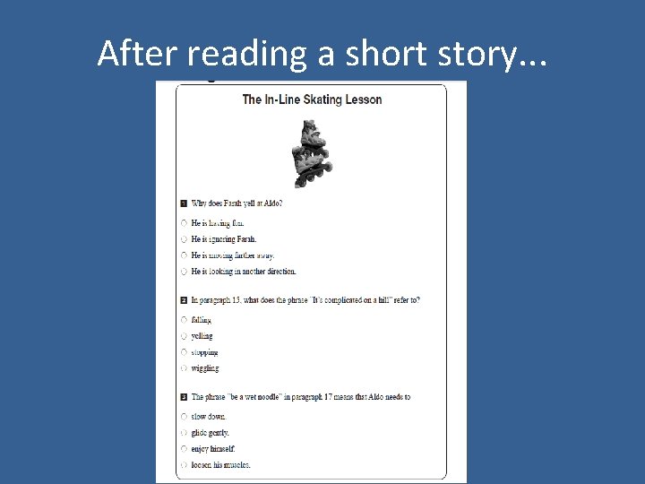 After reading a short story. . . 
