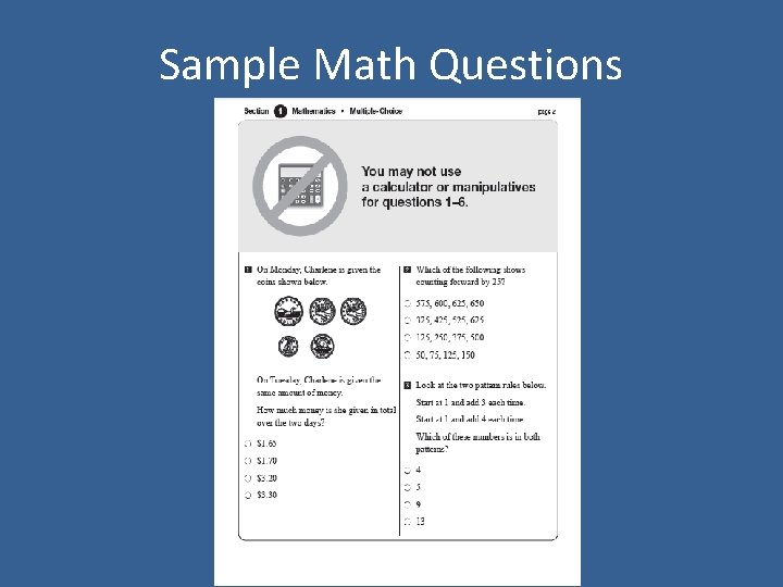 Sample Math Questions 