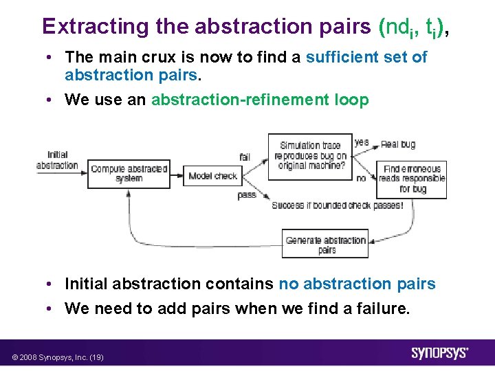 Extracting the abstraction pairs (ndi, ti), • The main crux is now to find