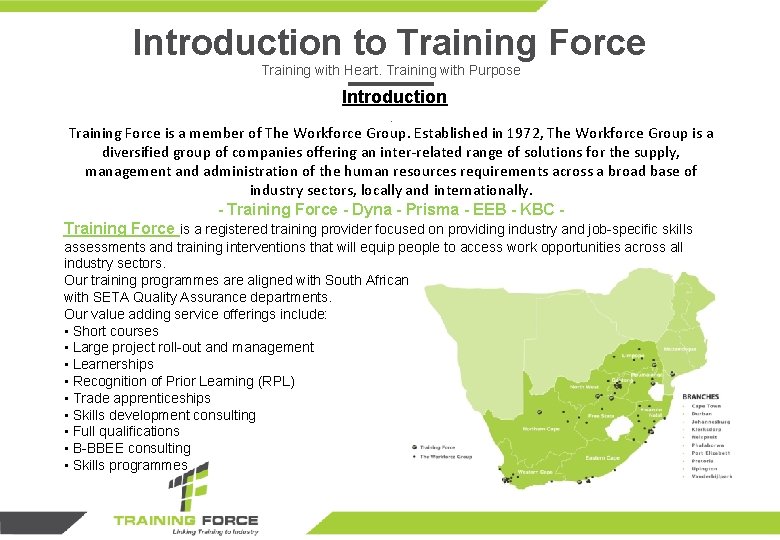 Introduction to Training Force Training with Heart. Training with Purpose Introduction. Training Force is