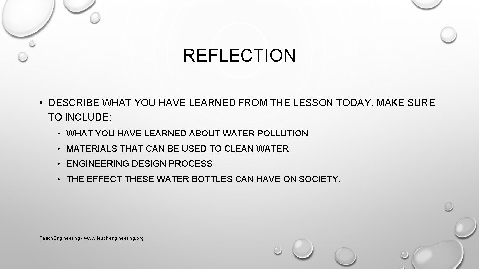 REFLECTION • DESCRIBE WHAT YOU HAVE LEARNED FROM THE LESSON TODAY. MAKE SURE TO