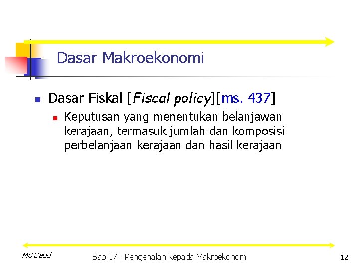 Dasar Makroekonomi n Dasar Fiskal [Fiscal policy][ms. 437] n Md Daud Keputusan yang menentukan