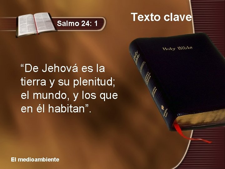 Salmo 24: 1 “De Jehová es la tierra y su plenitud; el mundo, y