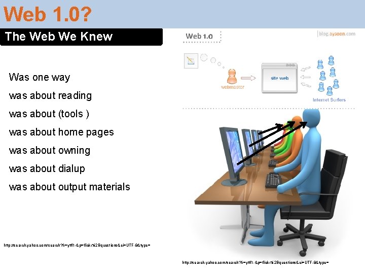 Web 1. 0? The Web We Knew Was one way was about reading was