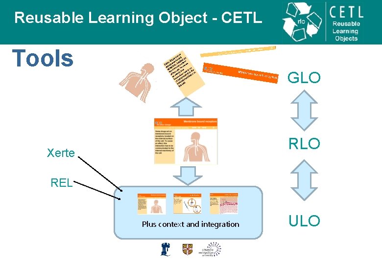 Reusable Learning Object - CETL Tools GLO RLO Xerte REL Plus context and integration