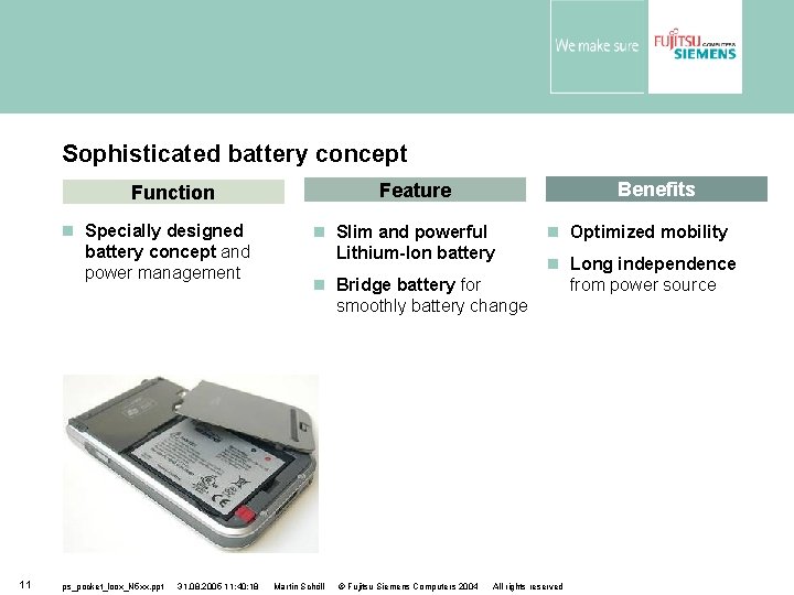 Sophisticated battery concept Specially designed battery concept and power management 11 ps_pocket_loox_N 5 xx.