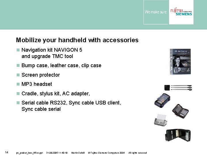 Mobilize your handheld with accessories Navigation kit NAVIGON 5 and upgrade TMC tool Bump