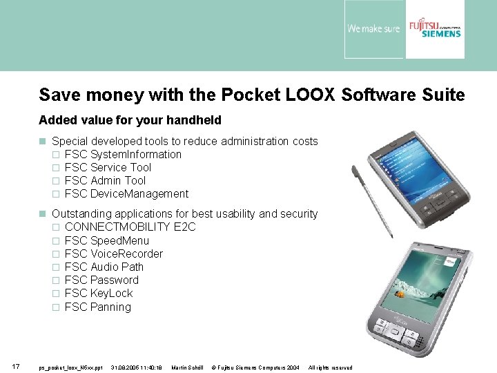 Save money with the Pocket LOOX Software Suite Added value for your handheld Special
