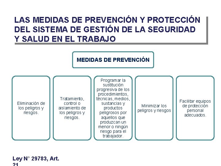 LAS MEDIDAS DE PREVENCIÓN Y PROTECCIÓN DEL SISTEMA DE GESTIÓN DE LA SEGURIDAD Y