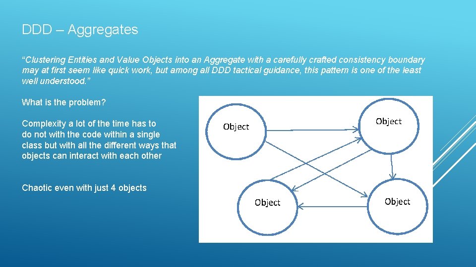 DDD – Aggregates “Clustering Entities and Value Objects into an Aggregate with a carefully