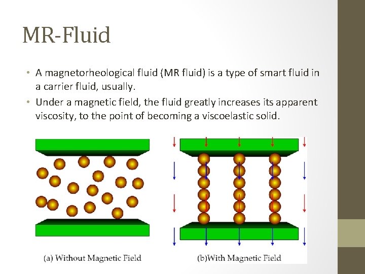MR-Fluid • A magnetorheological fluid (MR fluid) is a type of smart fluid in