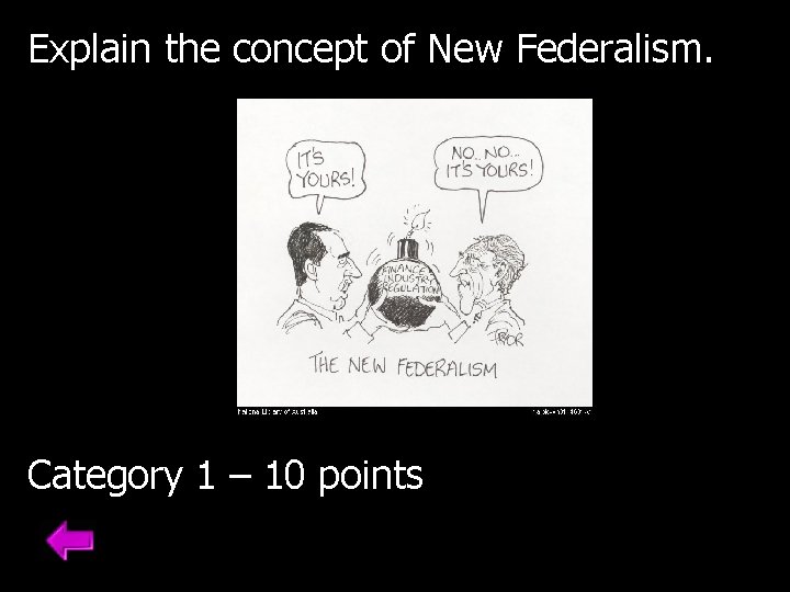 Explain the concept of New Federalism. Category 1 – 10 points 