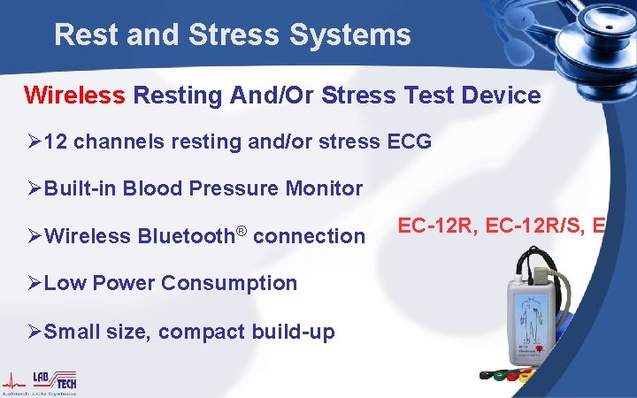 Rest and Stress Systems Wireless Resting And/Or Stress Test Device Ø 12 channels resting