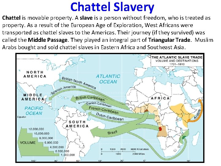 Chattel Slavery Chattel is movable property. A slave is a person without freedom, who