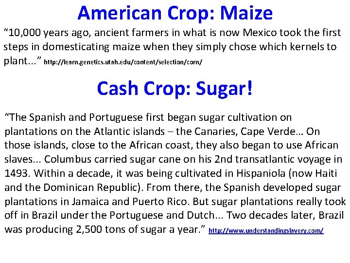 American Crop: Maize “ 10, 000 years ago, ancient farmers in what is now