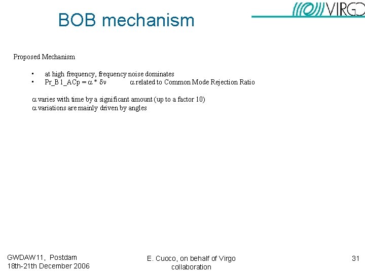 BOB mechanism Proposed Mechanism • • at high frequency, frequency noise dominates Pr_B 1_ACp BOB mechanism Proposed Mechanism • • at high frequency, frequency noise dominates Pr_B 1_ACp