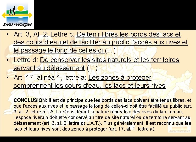 Loi fédérale sur l’aménagement du territoire (LAT) du 22 juin 1979 • Art. 3,