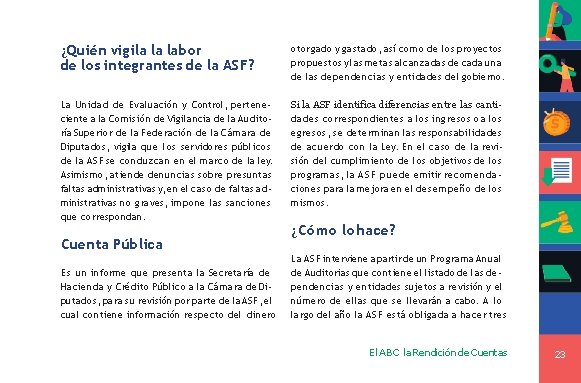 ¿Quién vigila la labor de los integrantes de la ASF? otorgado y gastado, así