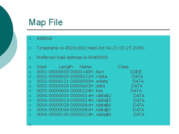 Map File ¡ Add. Sub ¡ Timestamp is 4523 cd 3 d (Wed Oct Map File ¡ Add. Sub ¡ Timestamp is 4523 cd 3 d (Wed Oct