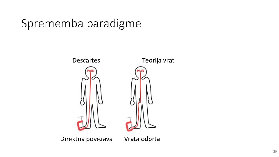 Sprememba paradigme Descartes Direktna povezava Teorija vrat Vrata odprta Vratazaprta 30 