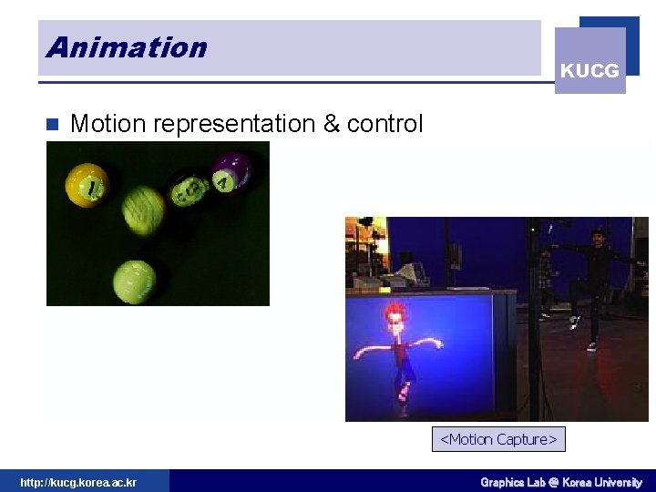 Animation n KUCG Motion representation & control <Motion Blur> <Motion Capture> http: //kucg. korea.