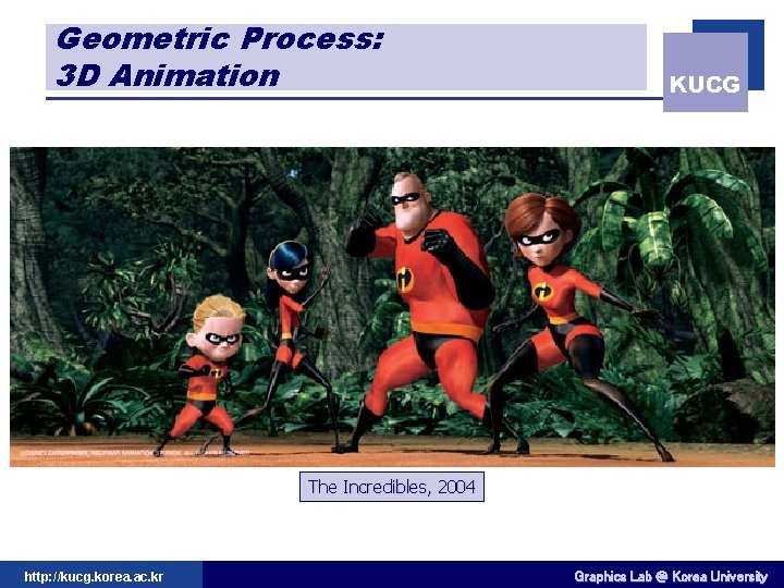 Geometric Process: 3 D Animation KUCG The Incredibles, 2004 http: //kucg. korea. ac. kr