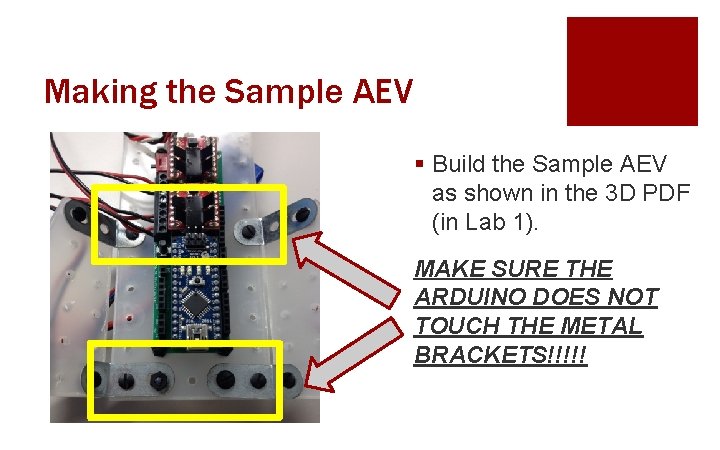 Making the Sample AEV § Build the Sample AEV as shown in the 3 Making the Sample AEV § Build the Sample AEV as shown in the 3