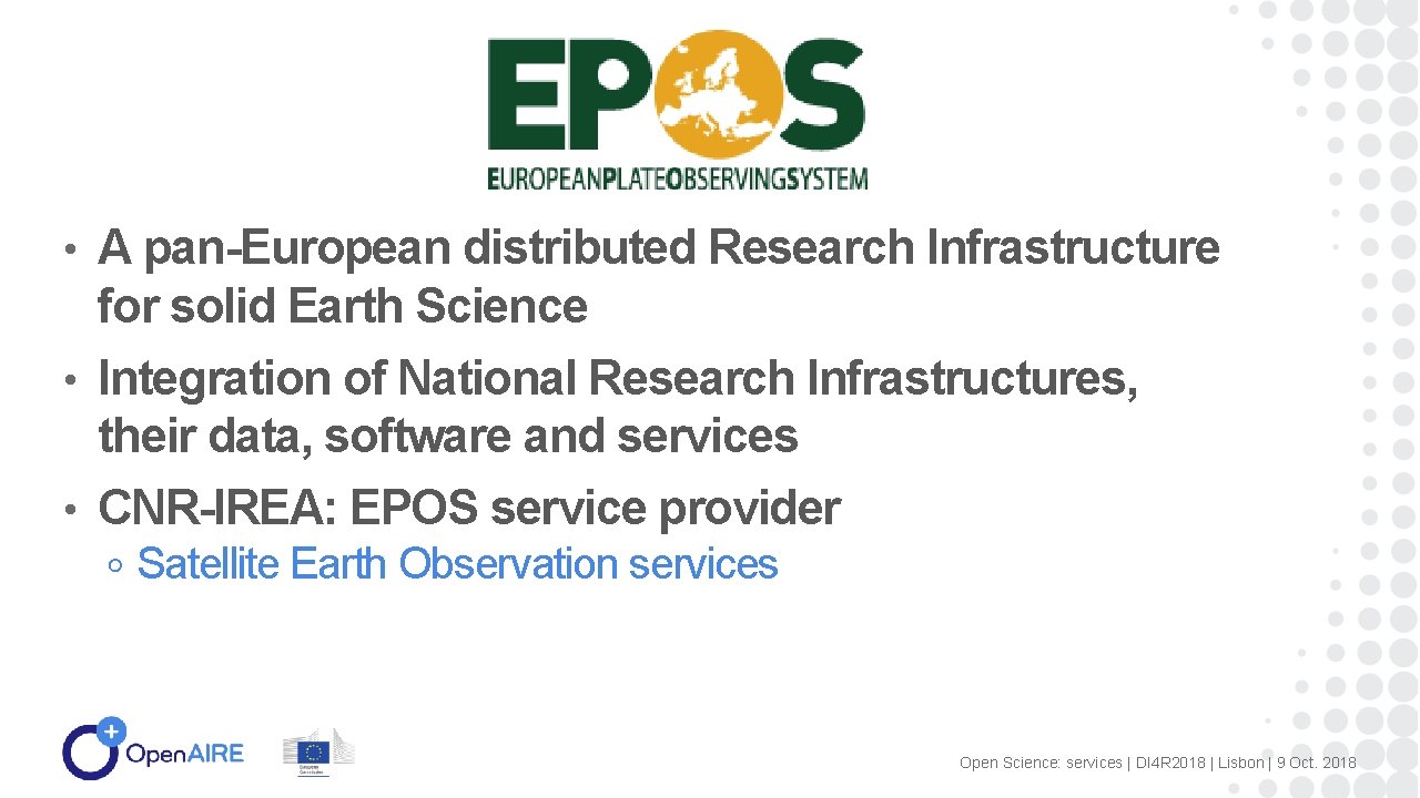  • A pan-European distributed Research Infrastructure for solid Earth Science • Integration of