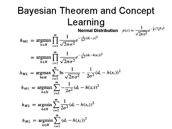 Bayesian Theorem and Concept Learning Normal Distribution 