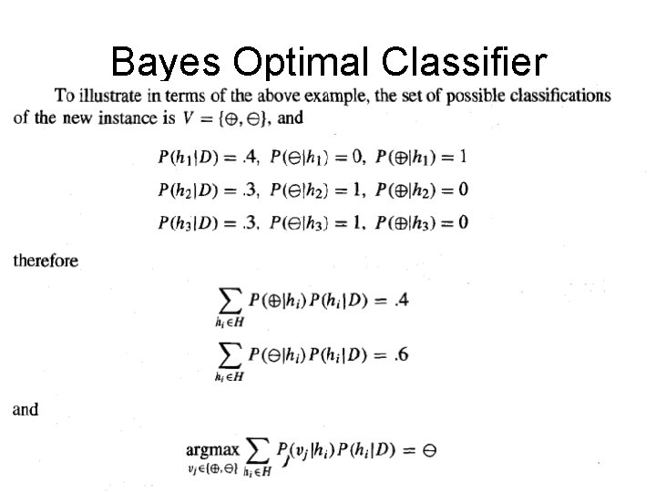 Bayes Optimal Classifier 