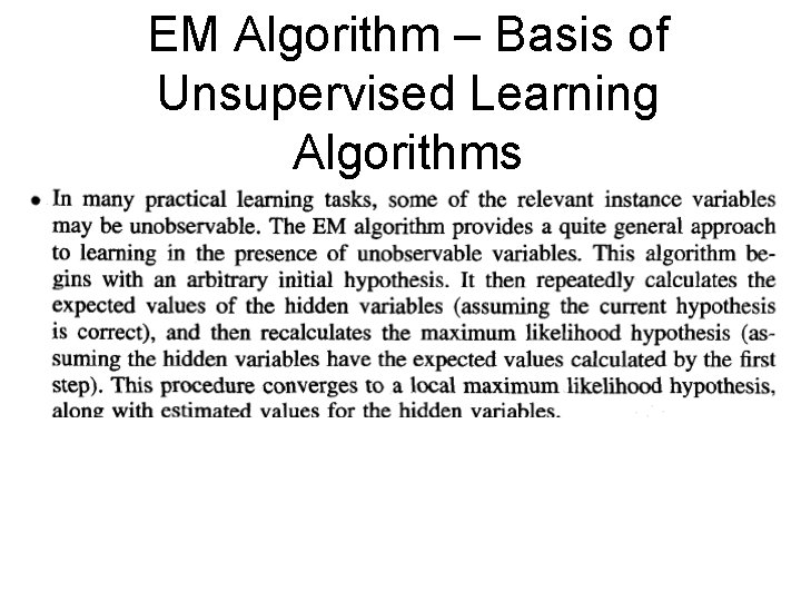 EM Algorithm – Basis of Unsupervised Learning Algorithms 