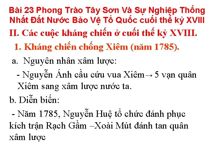 Bài 23 Phong Trào Tây Sơn Và Sự Nghiệp Thống Nhất Đất Nước Bảo