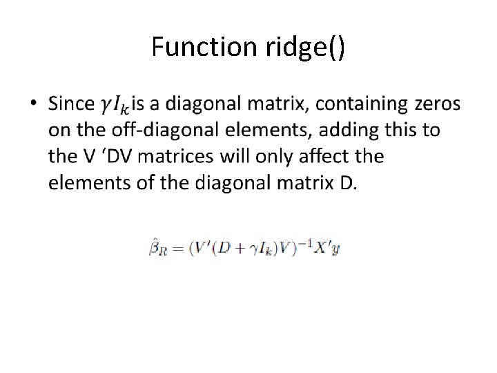 Function ridge() • 