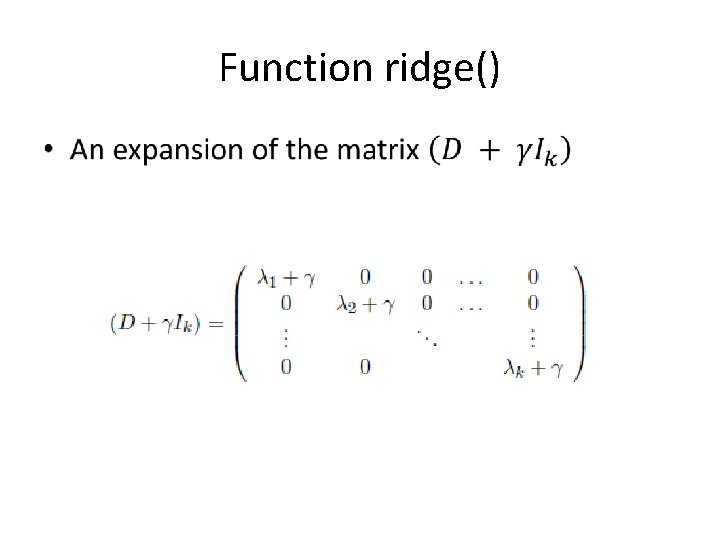 Function ridge() • 