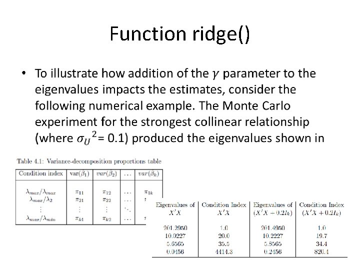 Function ridge() • 