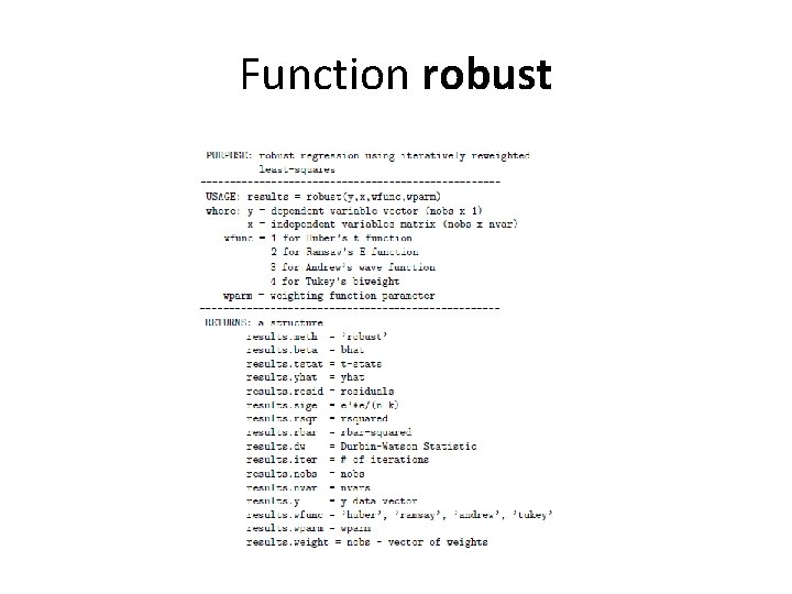 Function robust  Function robust