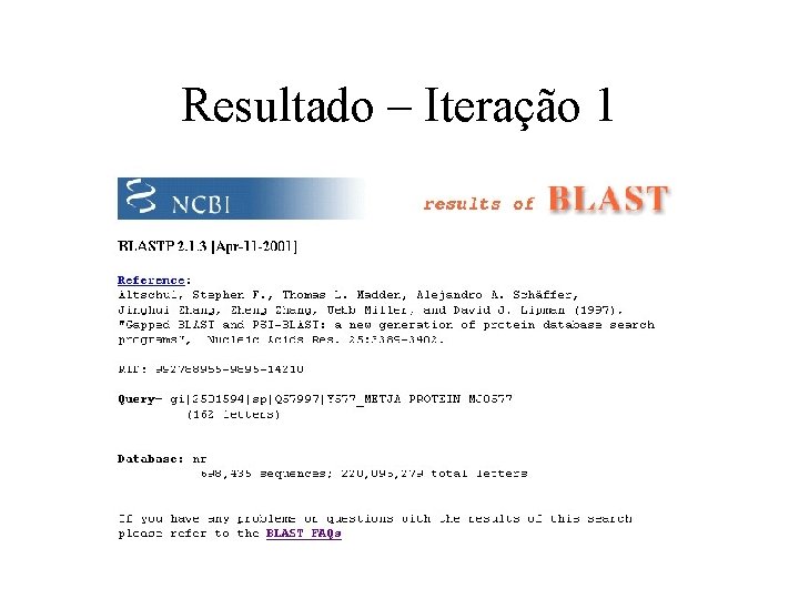 Resultado – Iteração 1 