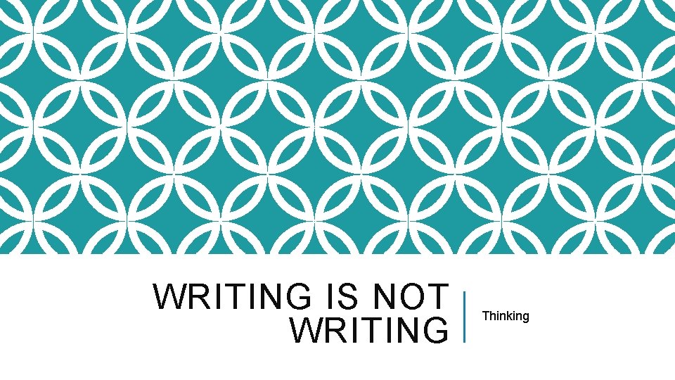 WRITING IS NOT WRITING Thinking 