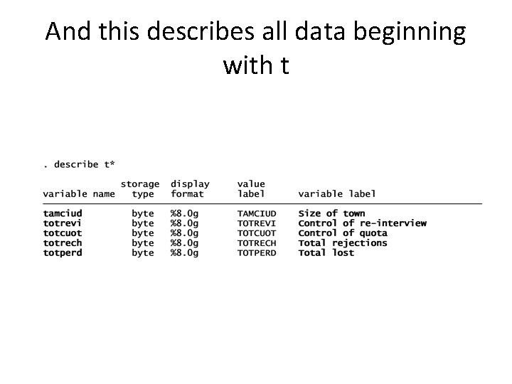 And this describes all data beginning with t 