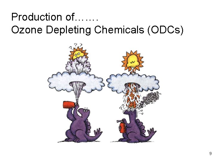 Production of……. Ozone Depleting Chemicals (ODCs) 9 