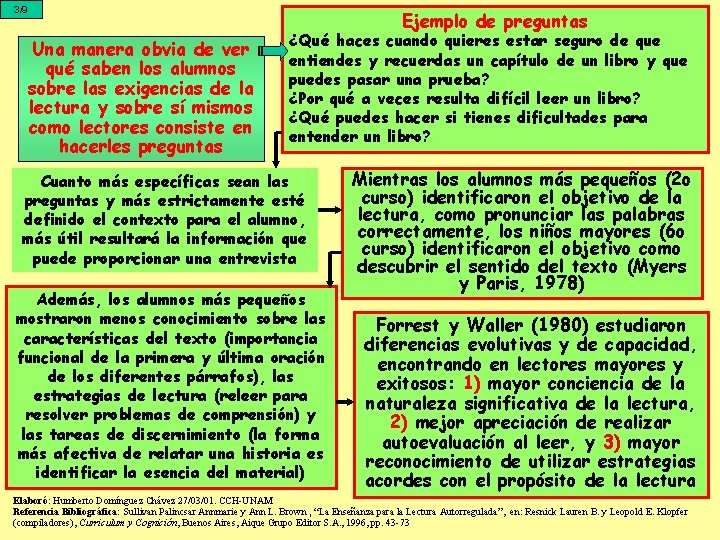 3/9 Ejemplo de preguntas Una manera obvia de ver qué saben los alumnos sobre