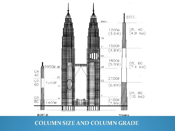 COLUMN SIZE AND COLUMN GRADE 