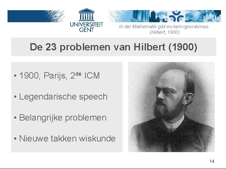 In der Mathematik gibt es kein ignorabimus (Hilbert, 1900) De 23 problemen van Hilbert