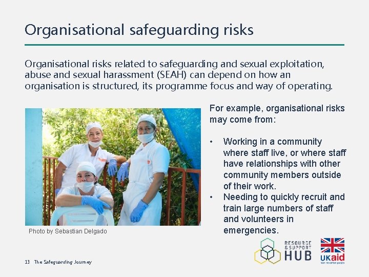 Organisational safeguarding risks Organisational risks related to safeguarding and sexual exploitation, abuse and sexual