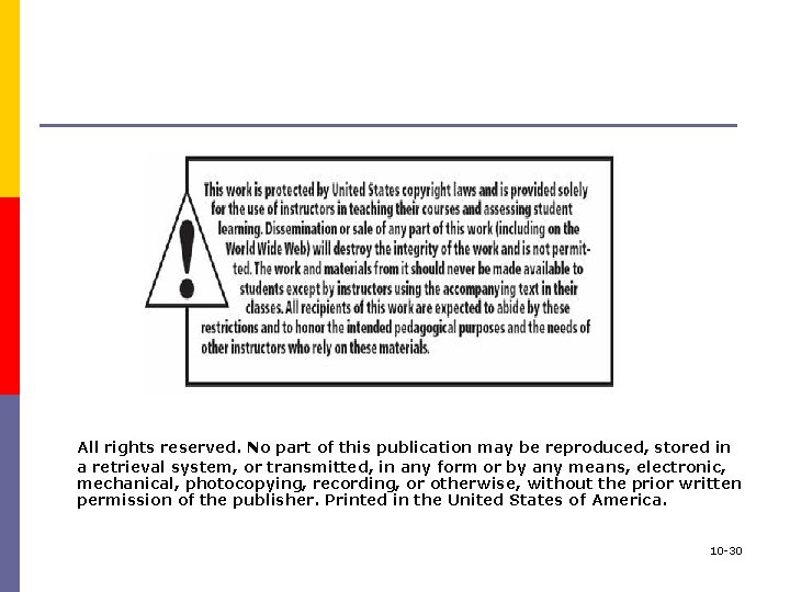 All rights reserved. No part of this publication may be reproduced, stored in a