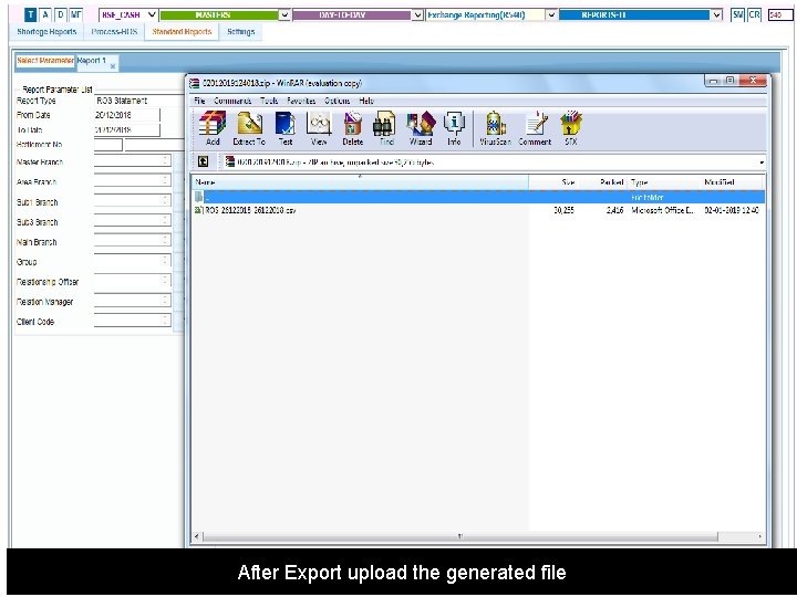 After Export upload the generated file 