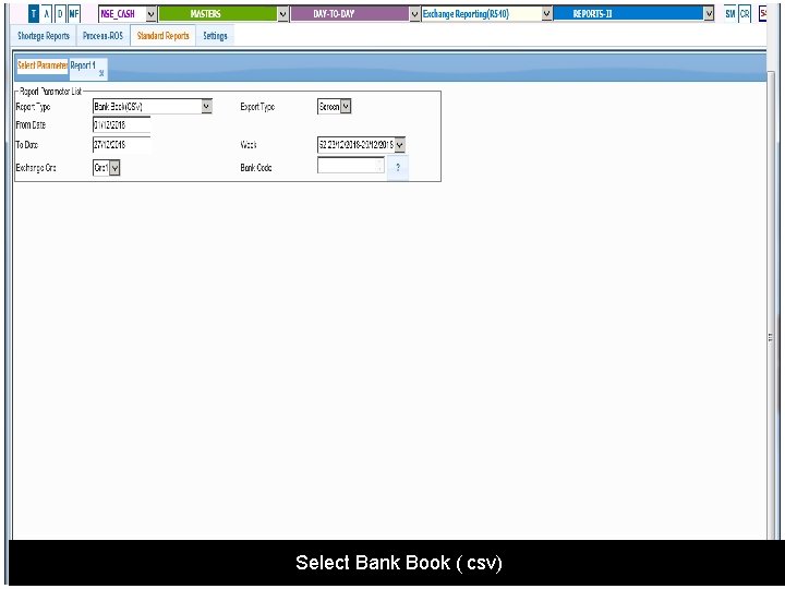 Select Bank Book ( csv) 